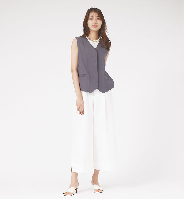 qualite「《セットアップ対応》ブライトリネンジレ」|ベスト・ジレ|