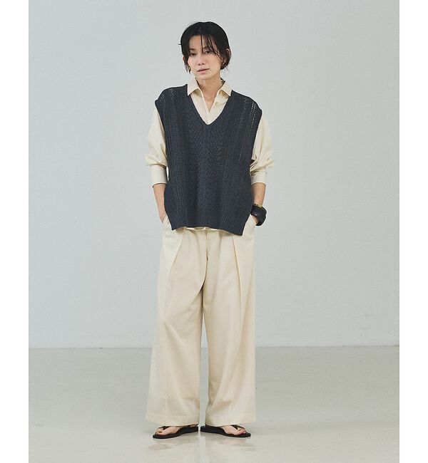 qualite「ケーブルニットベスト」|ベスト・ジレ|