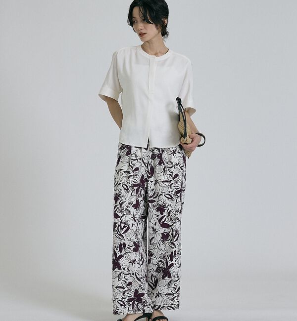 qualite「【ベストセラーアイテム！新色追加】リネンライクスリットブラウス/セットアップ対応」|シャツ・ブラウス|