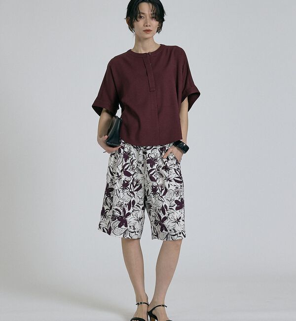 qualite「【ベストセラーアイテム！新色追加】リネンライクスリットブラウス/セットアップ対応」|シャツ・ブラウス|