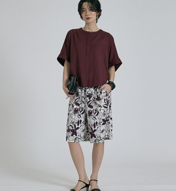 qualite「【ベストセラーアイテム！新色追加】リネンライクスリットブラウス/セットアップ対応」|シャツ・ブラウス|