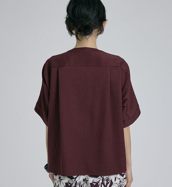 qualite「【ベストセラーアイテム！新色追加】リネンライクスリットブラウス/セットアップ対応」|シャツ・ブラウス|