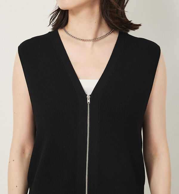 abahouse mavie「【セットアップ対応】ジップニットベスト」|ベスト・ジレ|