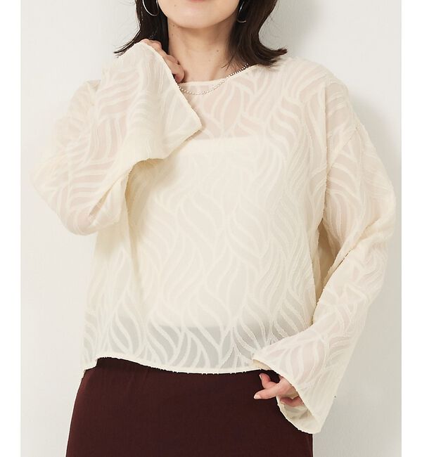 abahouse mavie「シアージャガードブラウス」|ベスト・ジレ|オフホワイト