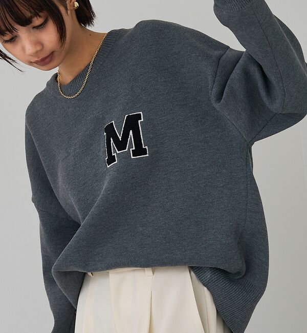 abahouse mavie「スウェットライク刺繍ニット」|ニット・セーター|