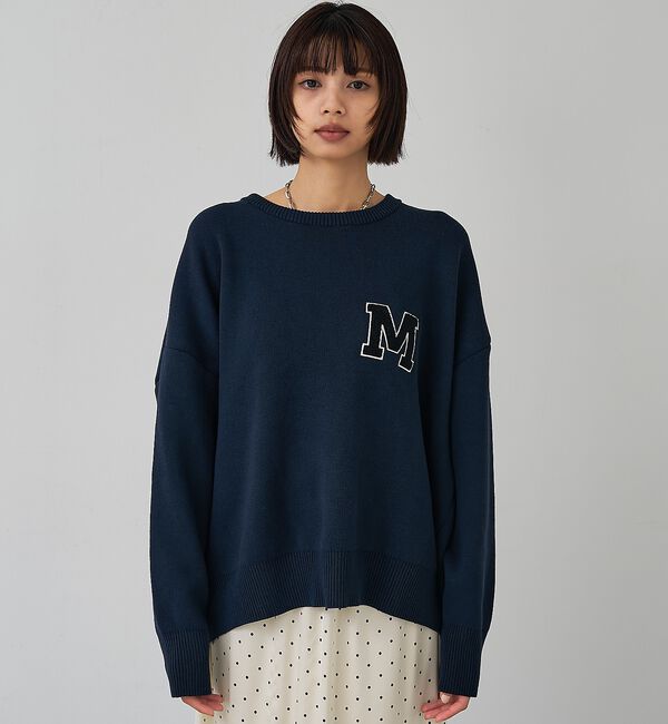 abahouse mavie「スウェットライク刺繍ニット」|ニット・セーター|