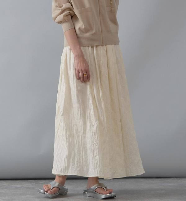 Liesse「ワッシャーギャザースカート」|スカート|ホワイト