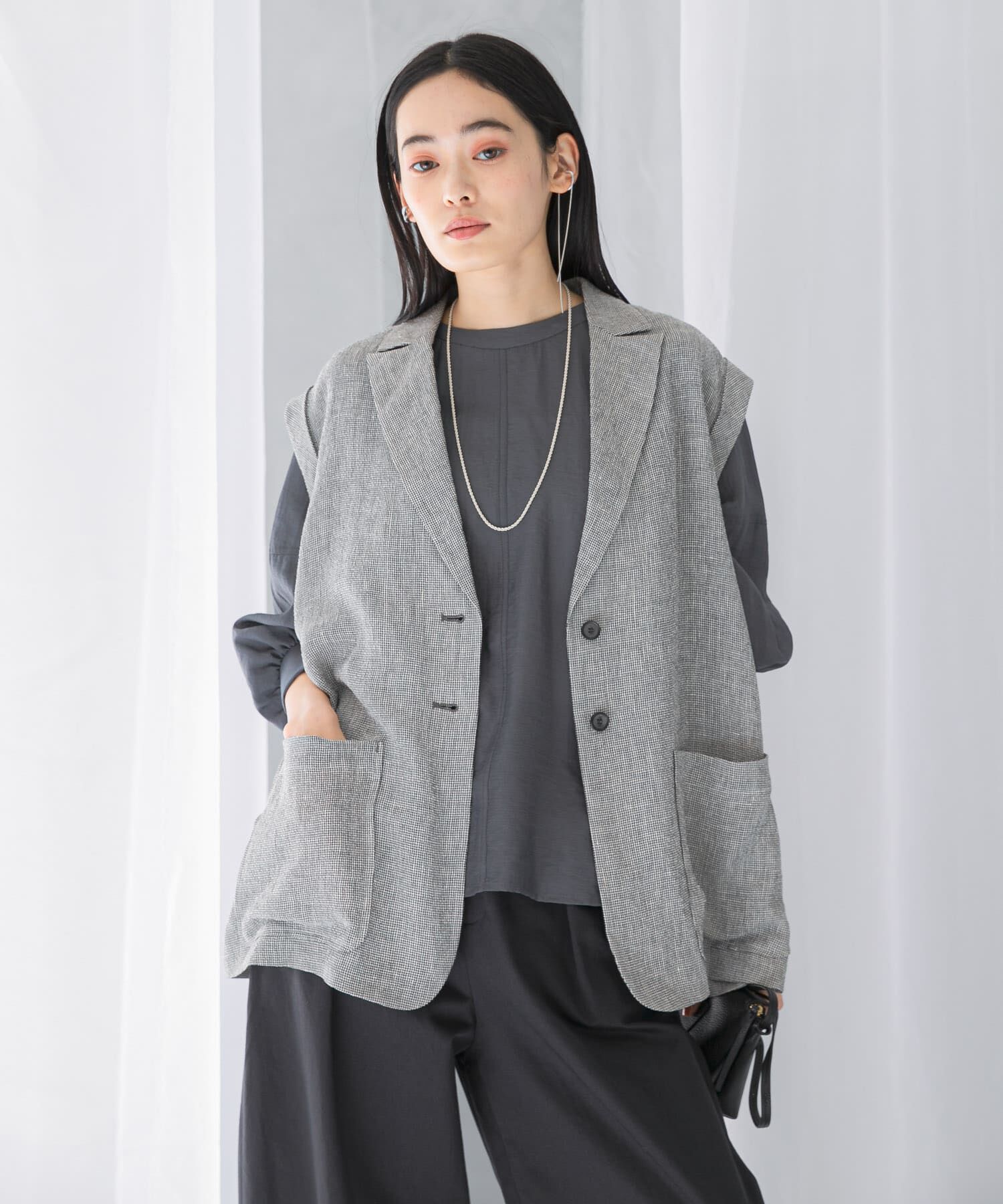 URBAN RESEARCH ROSSO「リネンミドルジレ」|ベスト・ジレ|