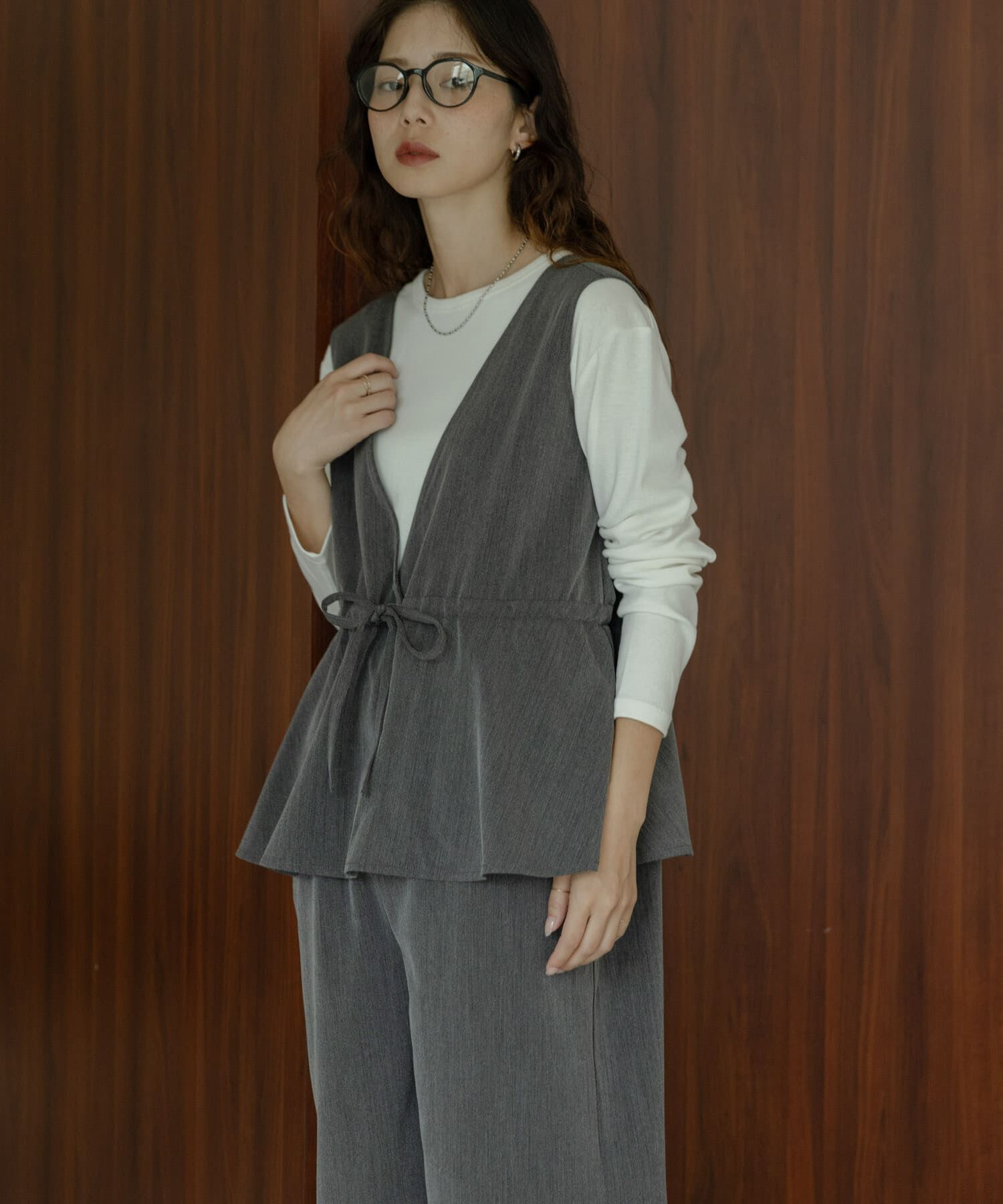 Sonny Label 「ペプラムオールインワン」|オールインワン|グレー