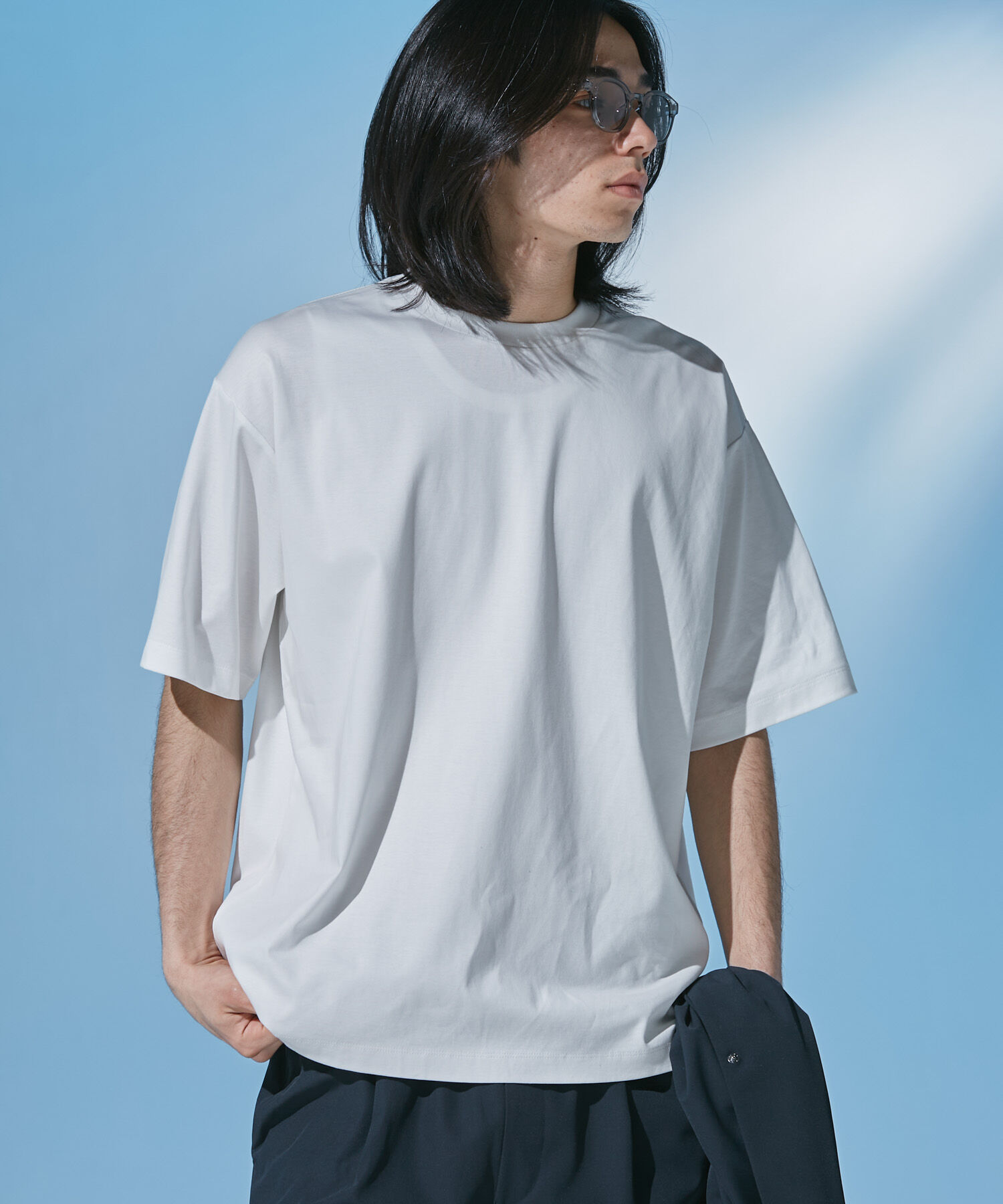URBAN RESEARCH DOORS「『UR TECH』 サマシェア クルーネックTシャツ」|Tシャツ・カットソー|ホワイト
