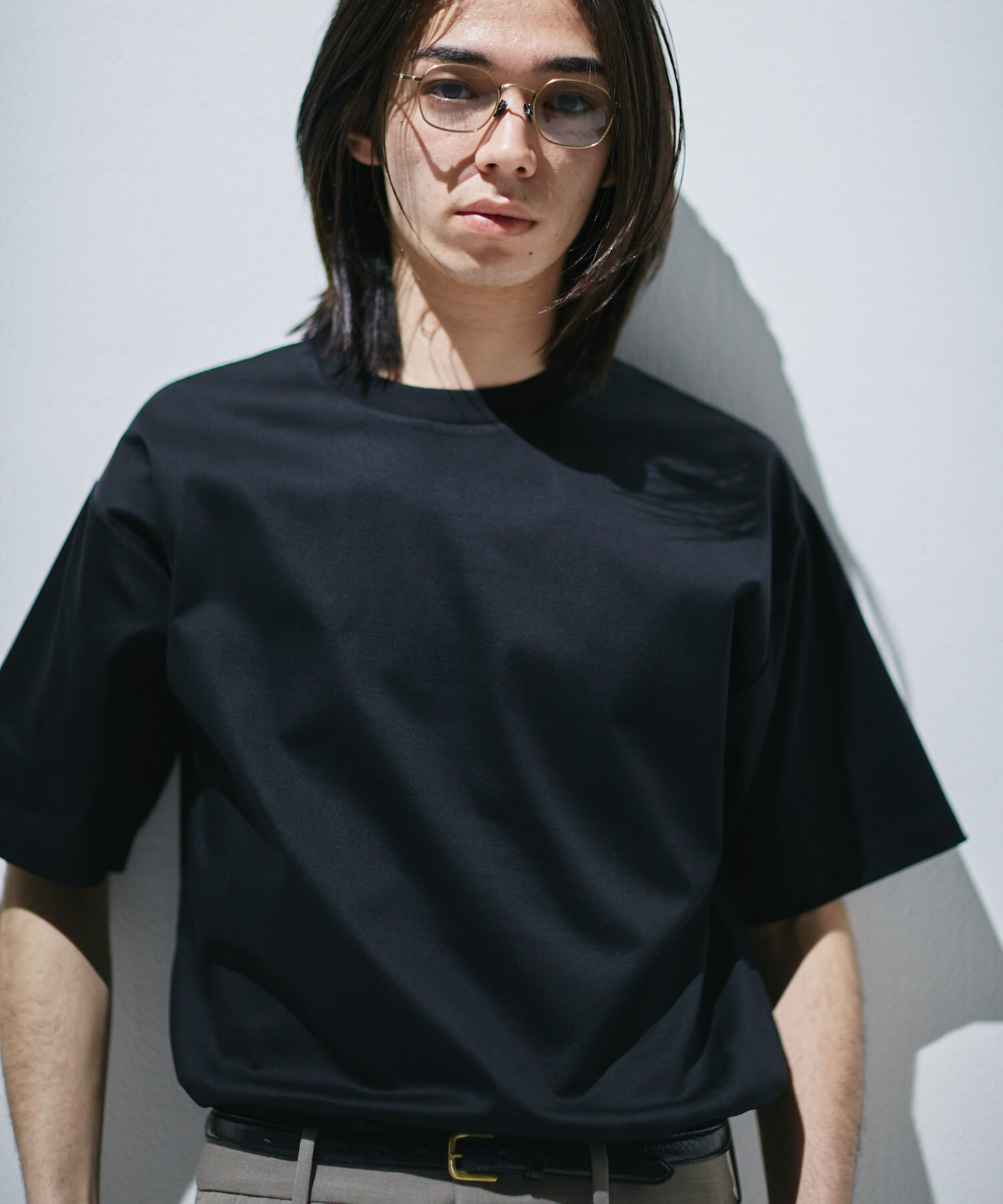 URBAN RESEARCH DOORS「『UR TECH』 サマシェア クルーネックTシャツ」|Tシャツ・カットソー|ブラック