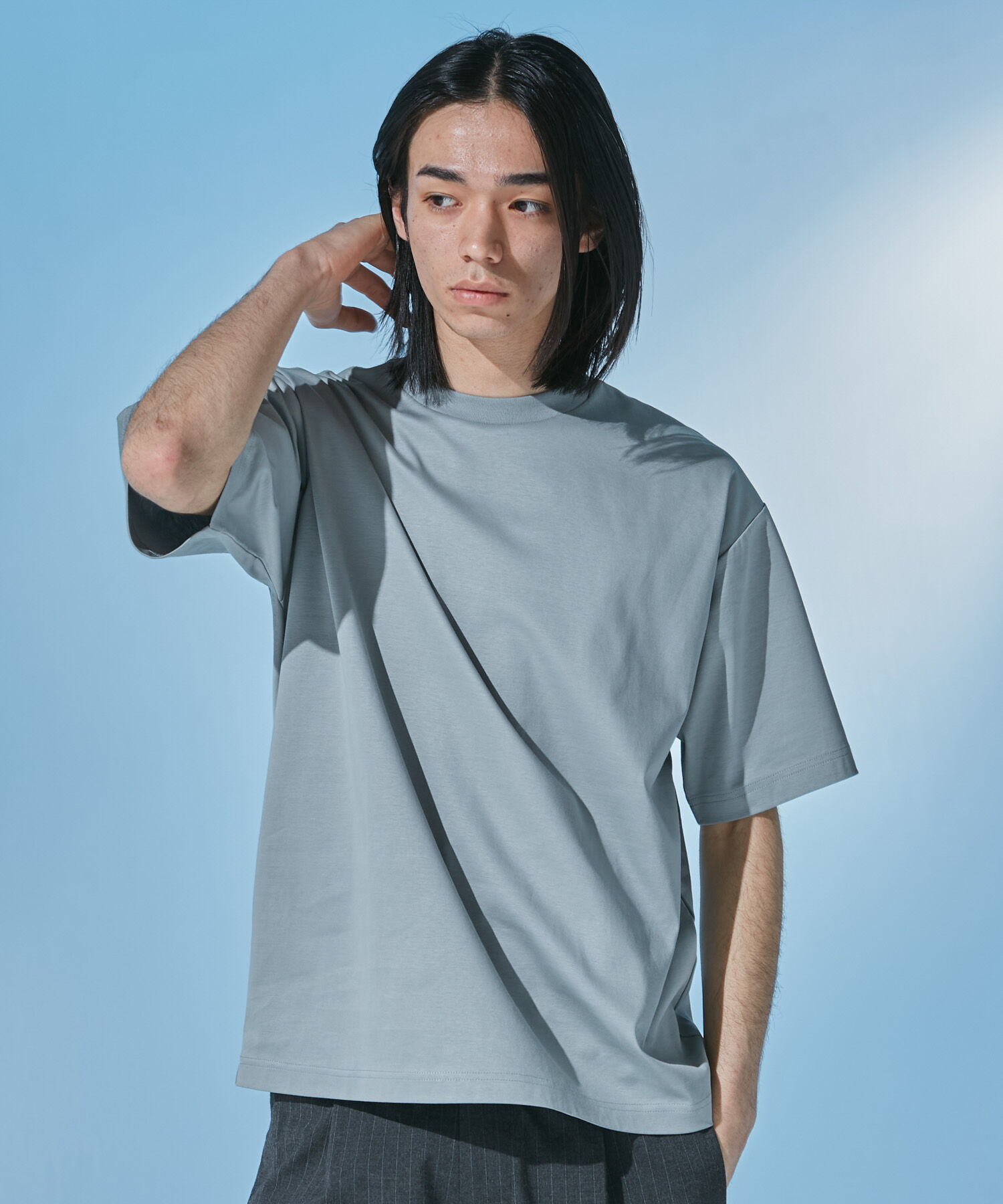 URBAN RESEARCH DOORS「『UR TECH』 サマシェア クルーネックTシャツ」|Tシャツ・カットソー|グリーン