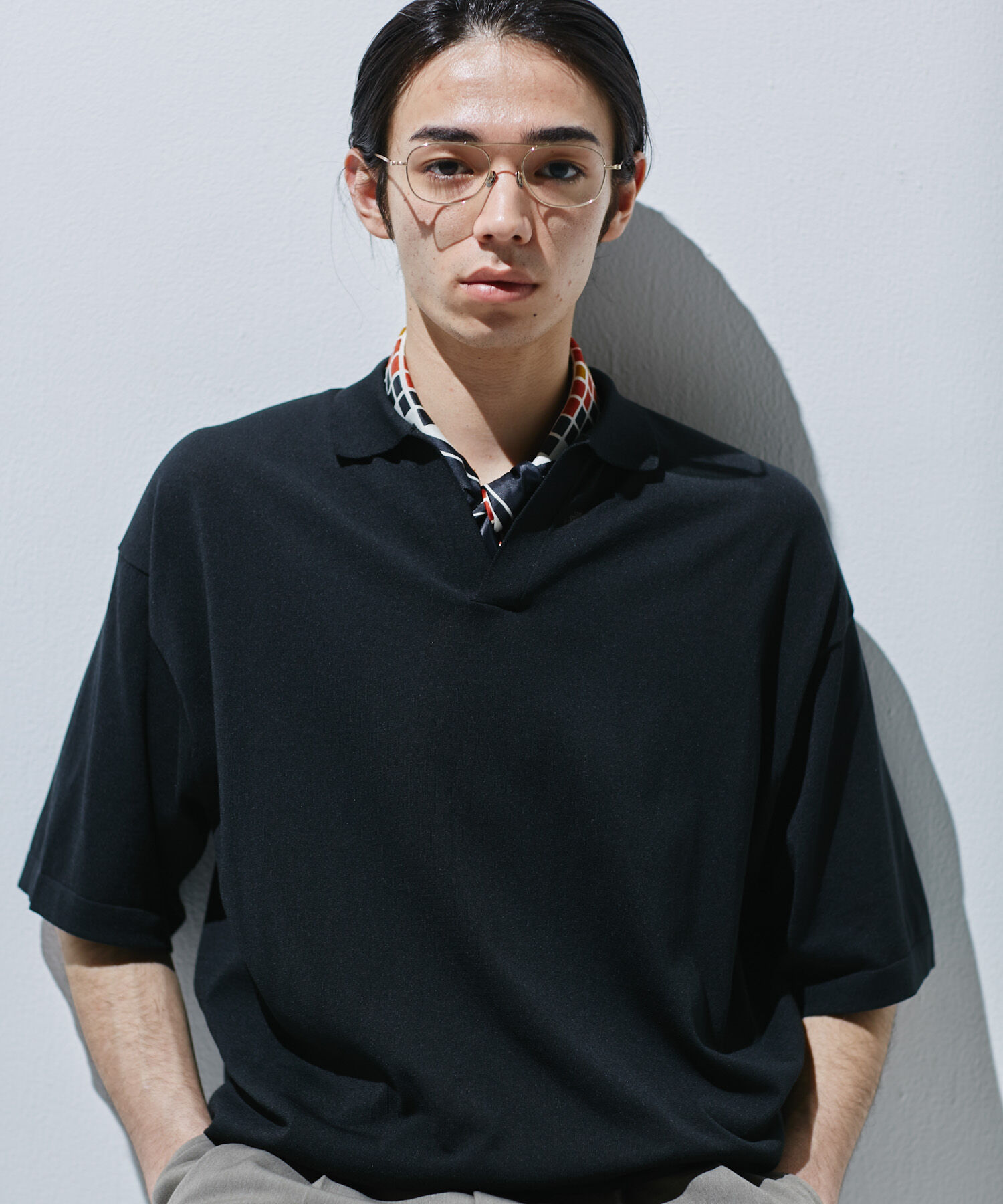 URBAN RESEARCH DOORS「『UR TECH』サマシェア スキッパーニット」|ニット・セーター|