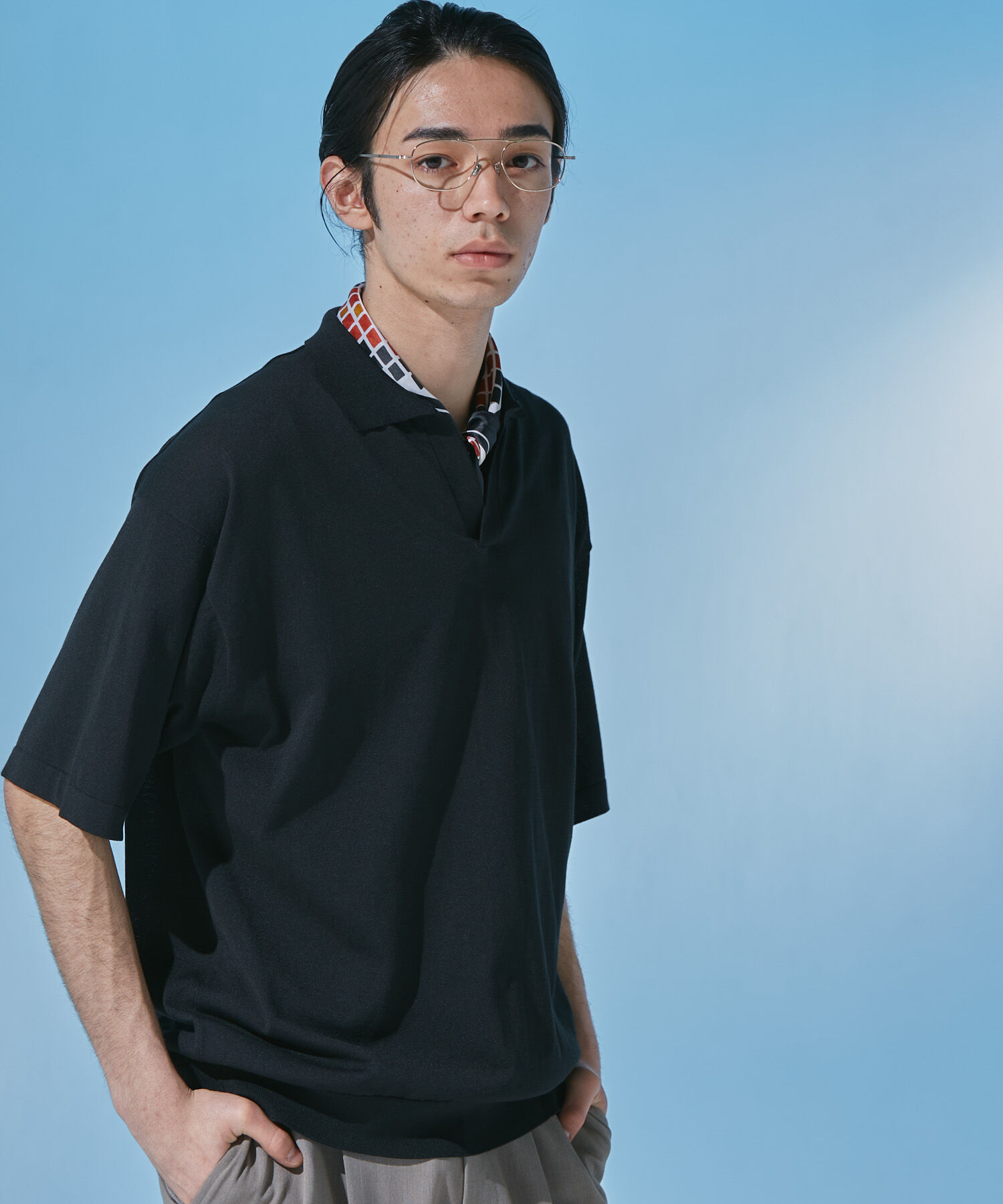 URBAN RESEARCH DOORS「『UR TECH』サマシェア スキッパーニット」|ニット・セーター|