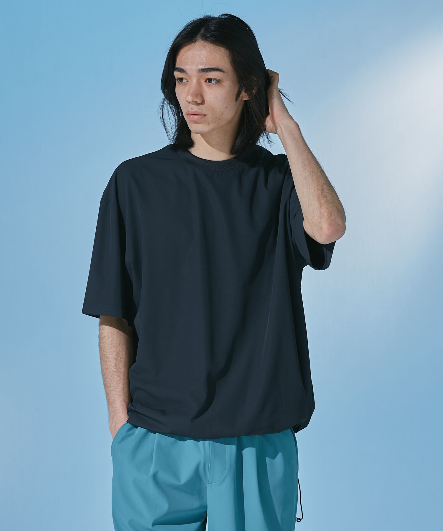 URBAN RESEARCH DOORS「『UR TECH』サマシェア ショートスリーブプルオーバー」|Tシャツ・カットソー|チャコールグレー