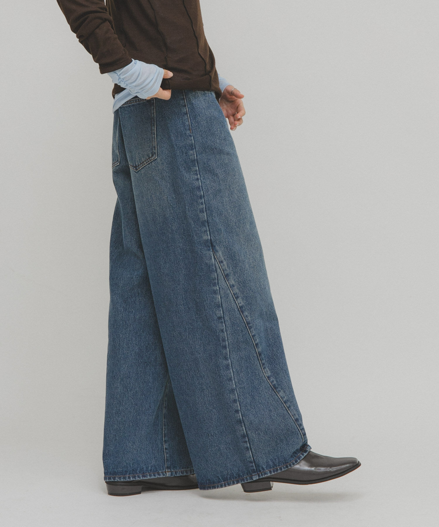  「WIDEレッグアジャストデニム」|デニム|