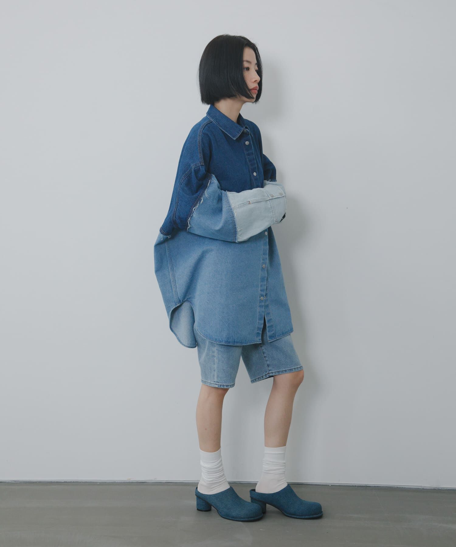  「パッチワークBIGデニムシャツ」|シャツ・ブラウス|