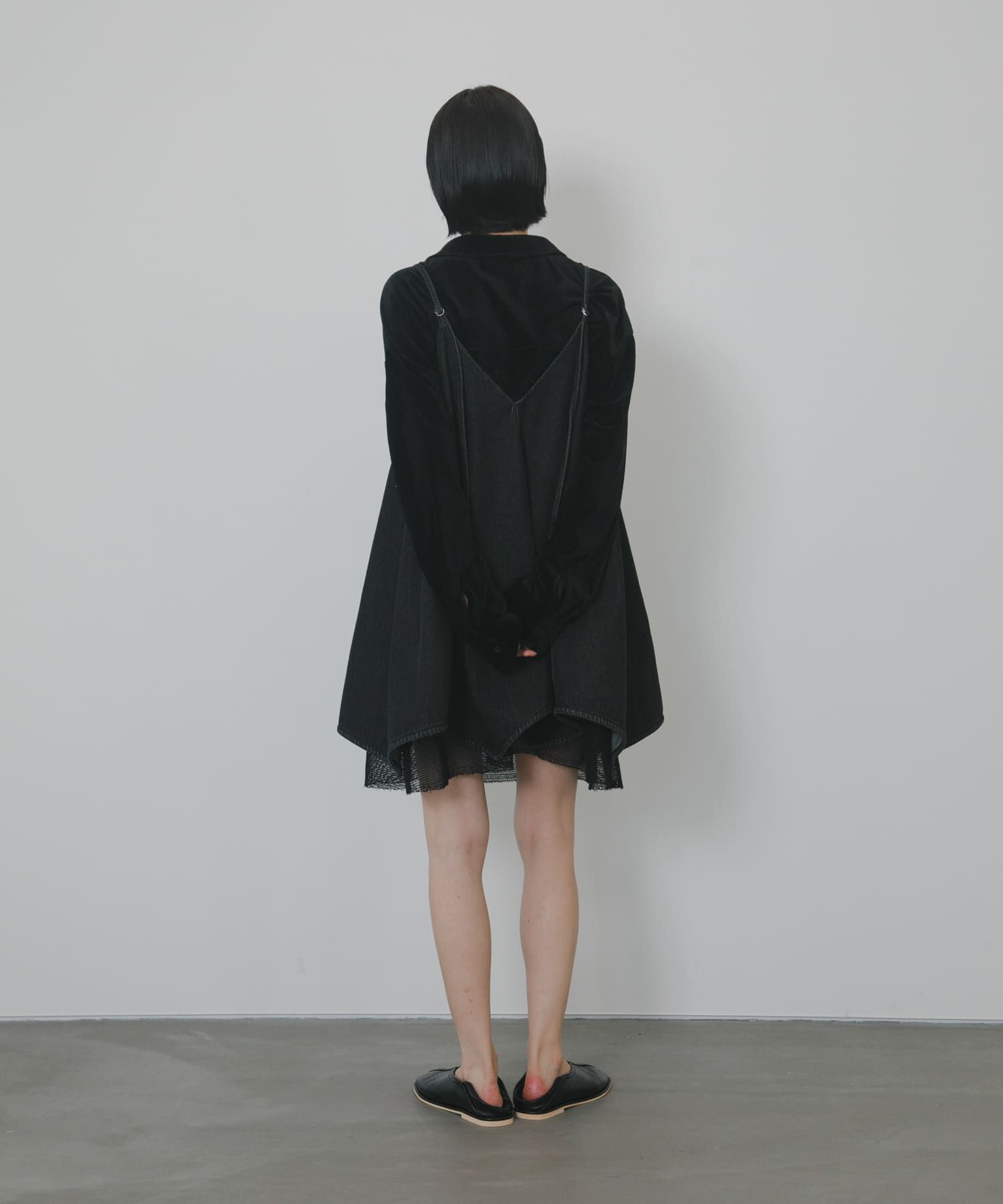  「メッシュレイヤードデニムキャミワンピース」|ワンピース|