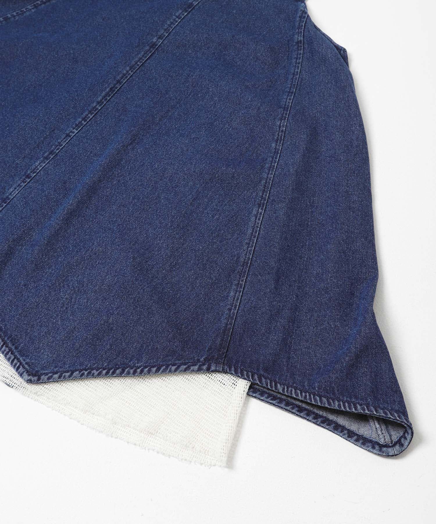  「メッシュレイヤードデニムキャミワンピース」|ワンピース|