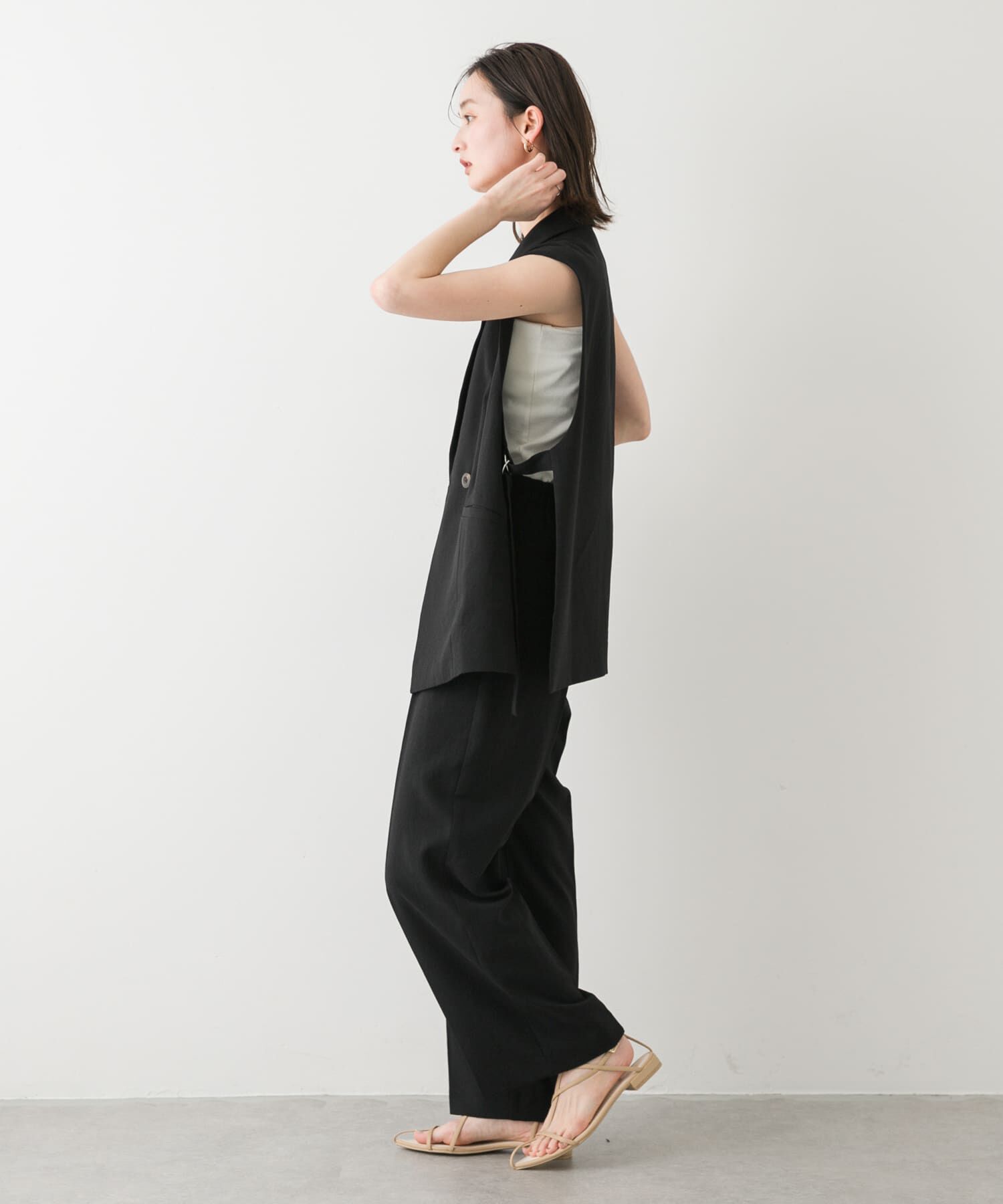 SENSE OF PLACE by URBAN RESEARCH「『UR TECH DRYLUXE』リネンライクサイドベルトジレ」|ベスト・ジレ|