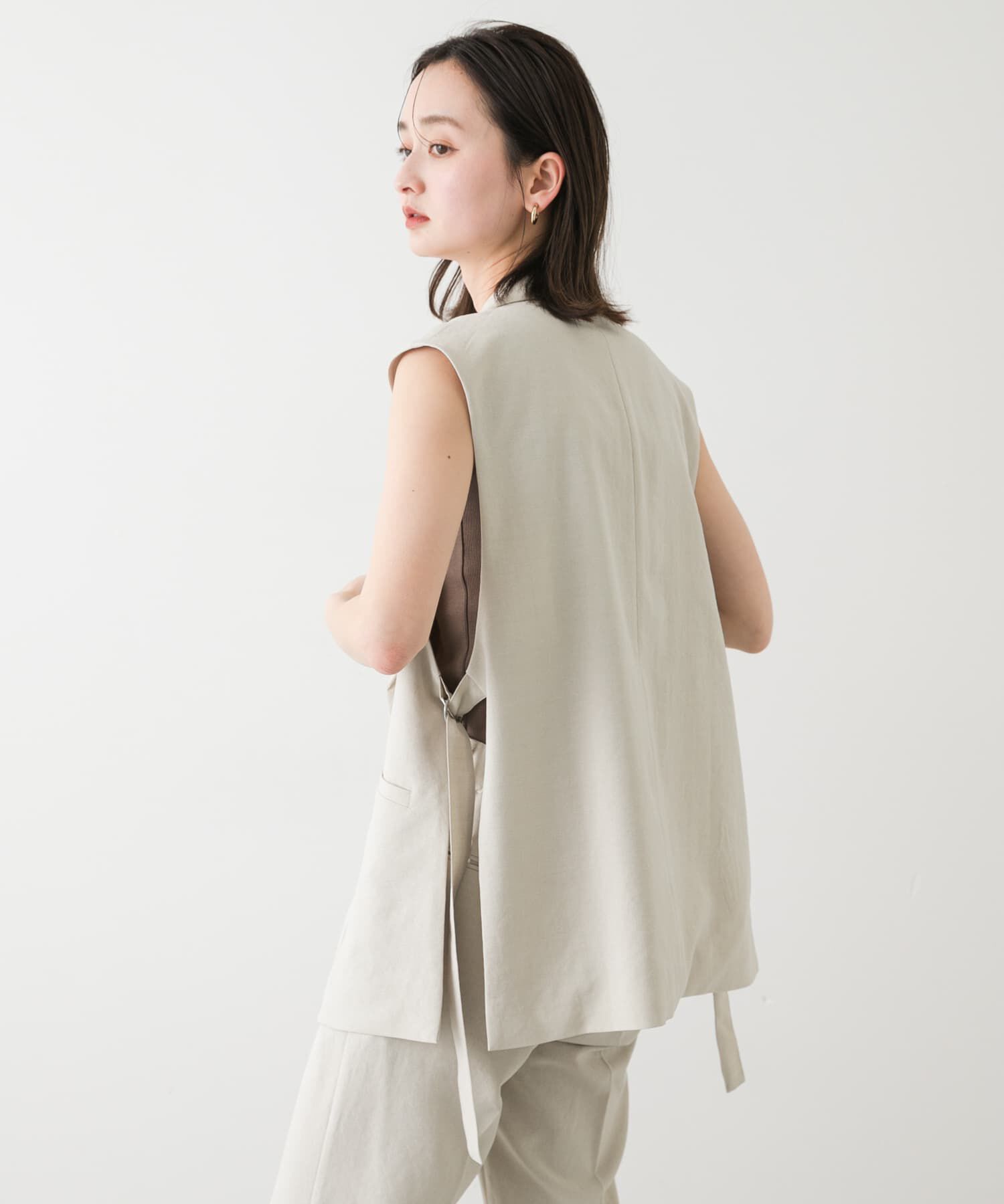 SENSE OF PLACE by URBAN RESEARCH「『UR TECH DRYLUXE』リネンライクサイドベルトジレ」|ベスト・ジレ|