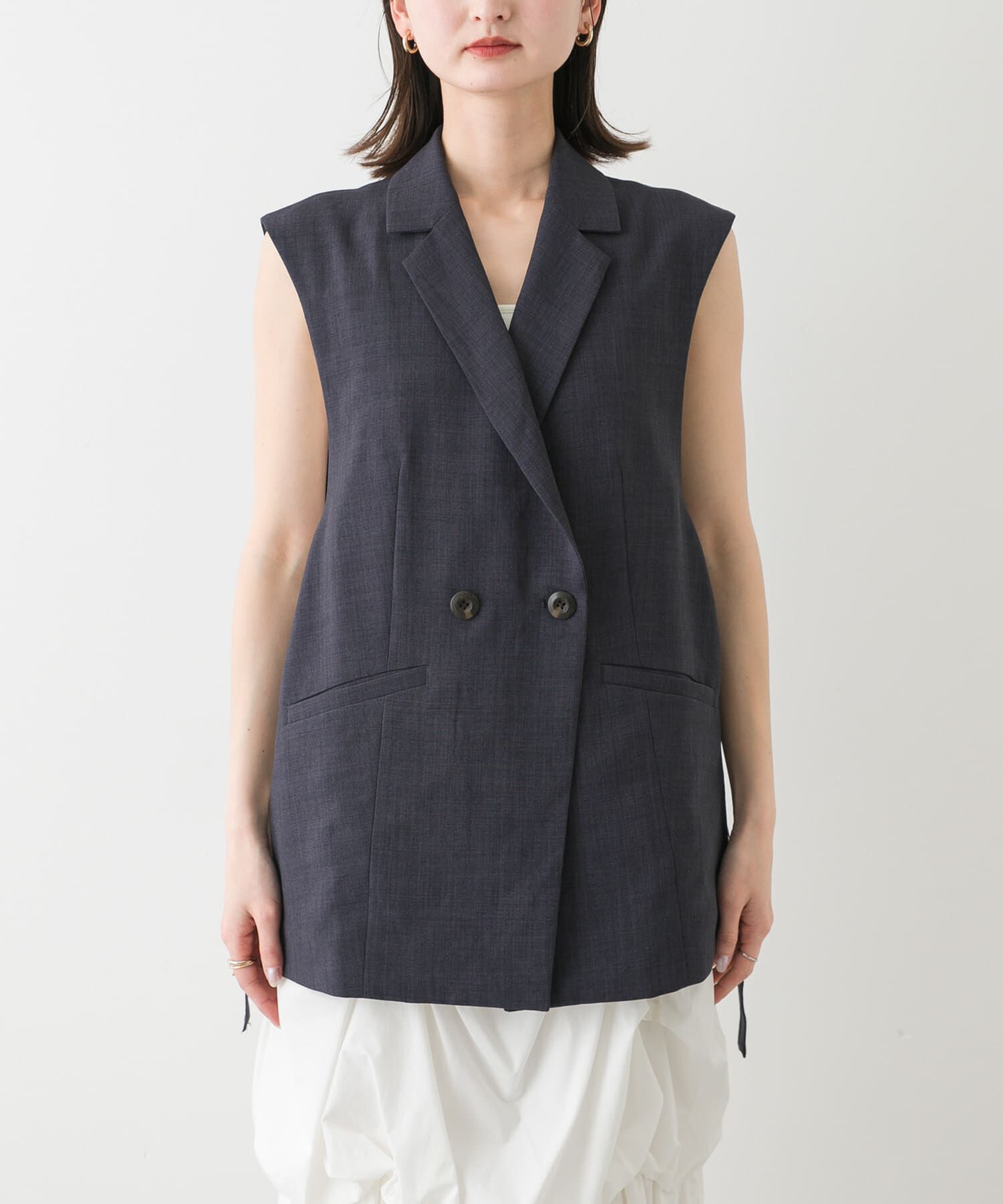 SENSE OF PLACE by URBAN RESEARCH「『UR TECH DRYLUXE』リネンライクサイドベルトジレ」|ベスト・ジレ|