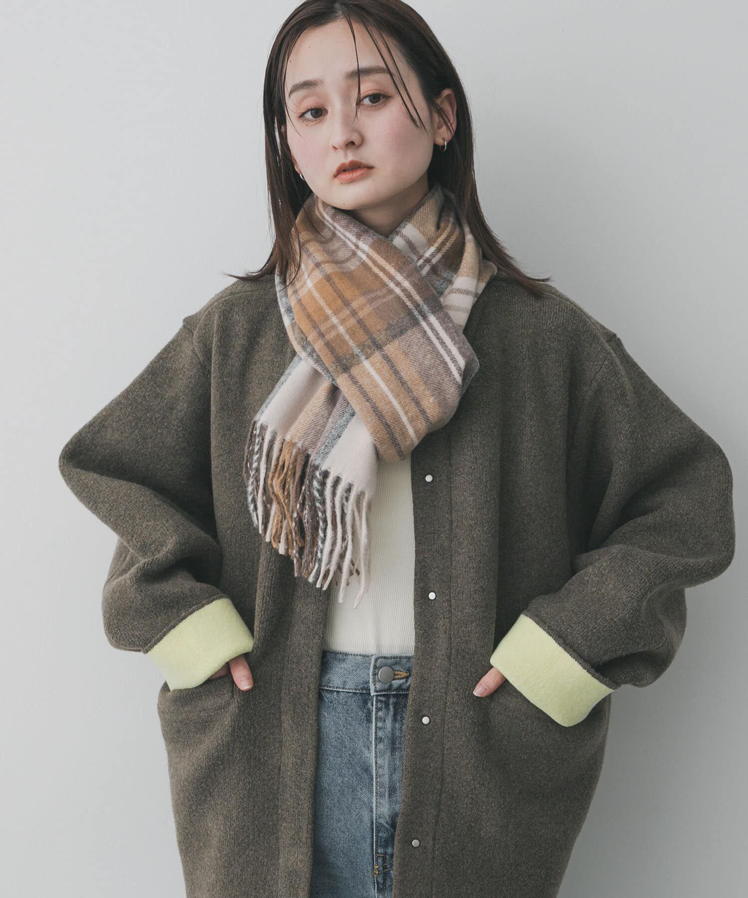 SENSE OF PLACE by URBAN RESEARCH「チェックフリンジストール」|マフラー|