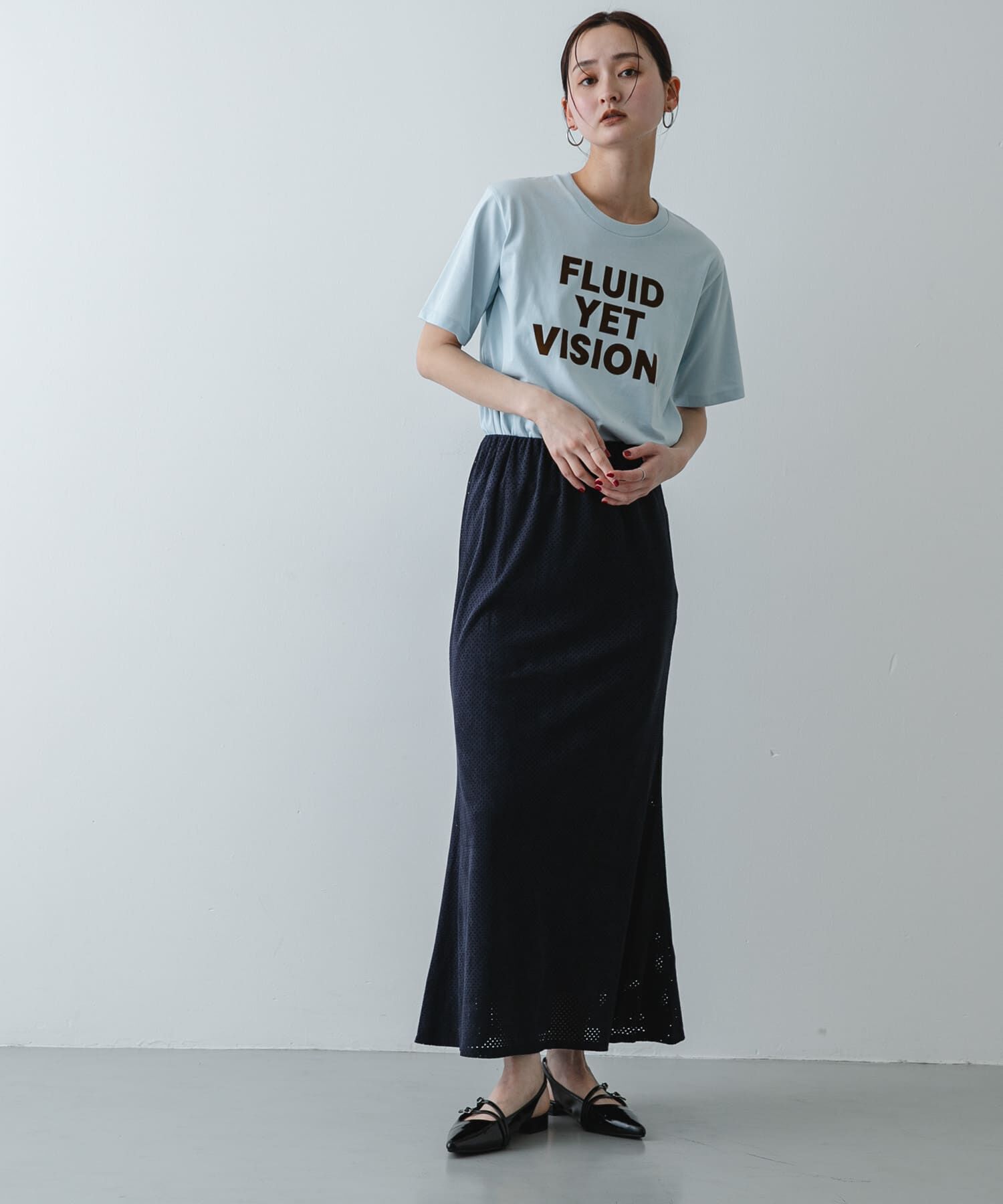 SENSE OF PLACE by URBAN RESEARCH「FSパンチングナロースカート」|スカート|ネイビー