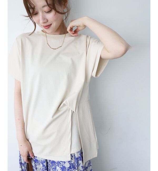  「《WEB限定アイテム》ツイストデザイントップス」|Tシャツ・カットソー|アイボリー