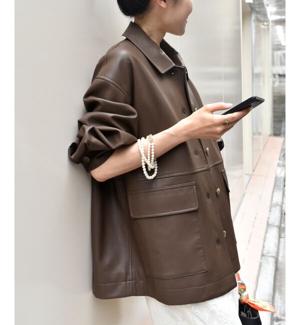  「ステンカラー合皮ジャケット」|その他|