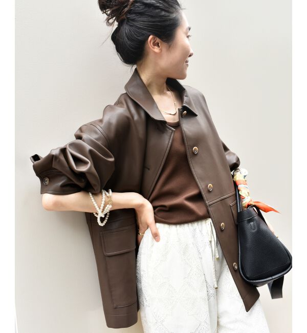  「ステンカラー合皮ジャケット」|その他|