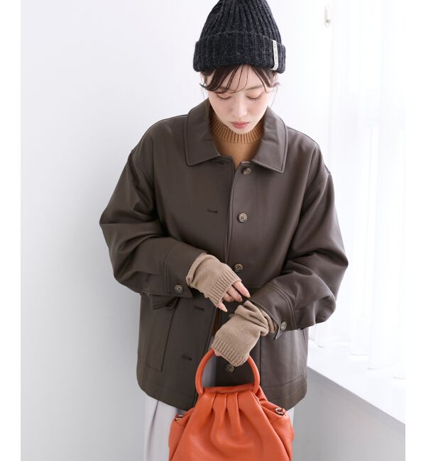  「ステンカラー合皮ジャケット」|その他|