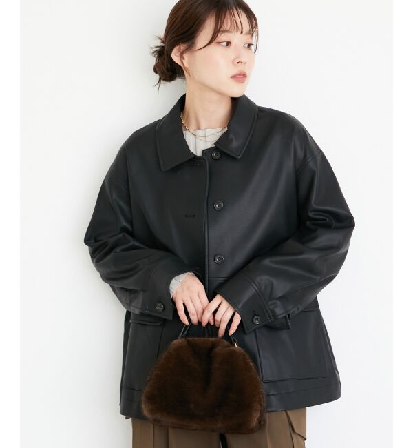  「ステンカラー合皮ジャケット」|その他|