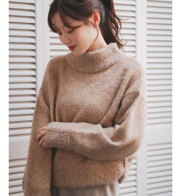  「ミックスカラーハイネックニット」|ニット・セーター|