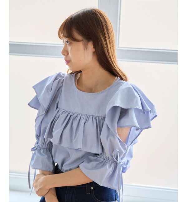 MAJESTICLEGON「キャンディスリーブフリルブラウス」|シャツ・ブラウス|