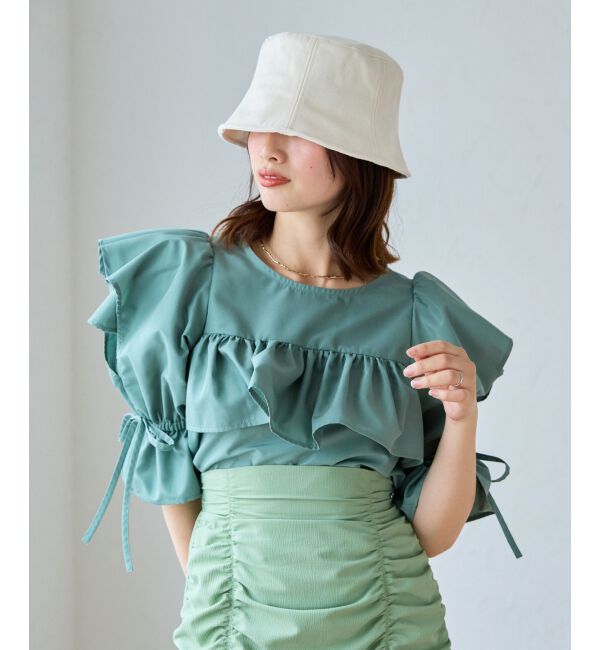 MAJESTICLEGON「キャンディスリーブフリルブラウス」|シャツ・ブラウス|