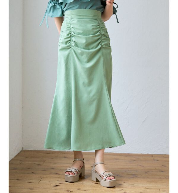 MAJESTICLEGON「ギャザーマーメイドスカート」|スカート|グリーン