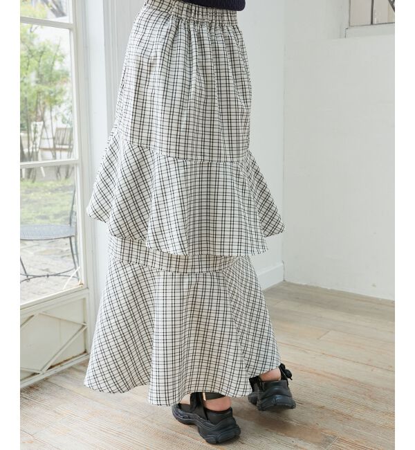  「フリルデザインスリットスカート」|スカート|