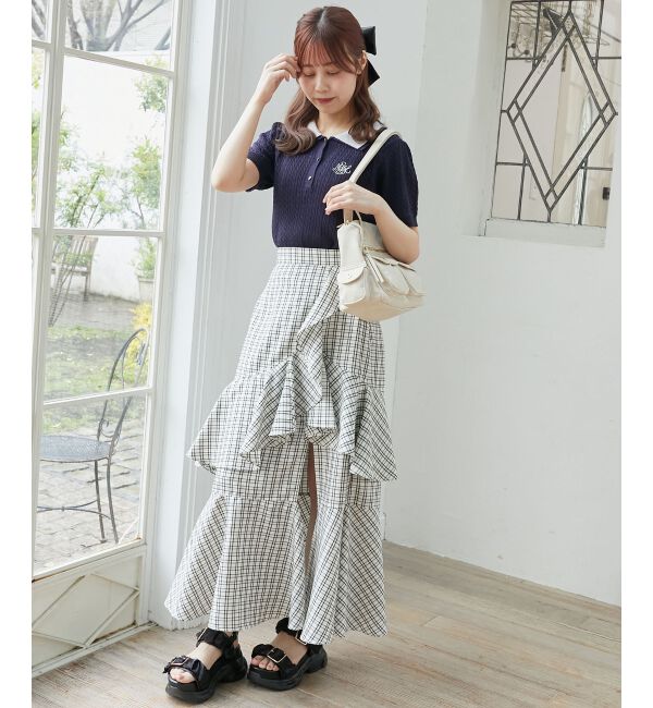  「フリルデザインスリットスカート」|スカート|