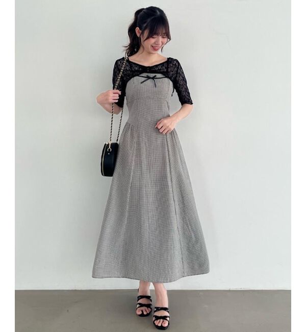  「トップスセットデコルテオープンワンピ」|ワンピース|