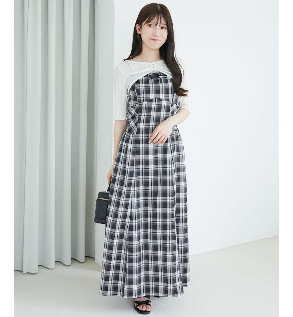  「トップスセットデコルテオープンワンピ」|ワンピース|