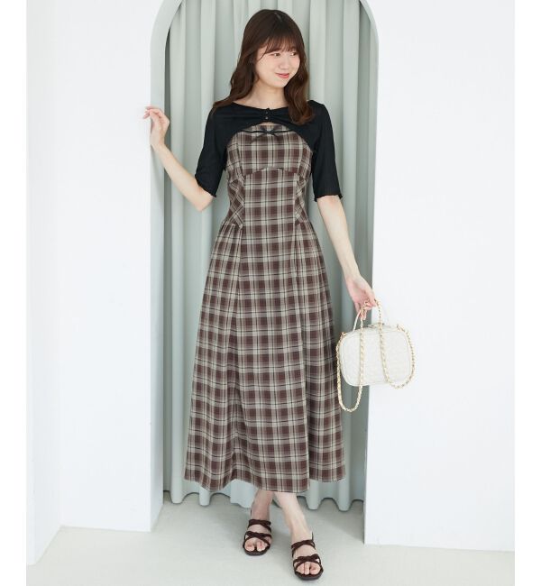  「トップスセットデコルテオープンワンピ」|ワンピース|