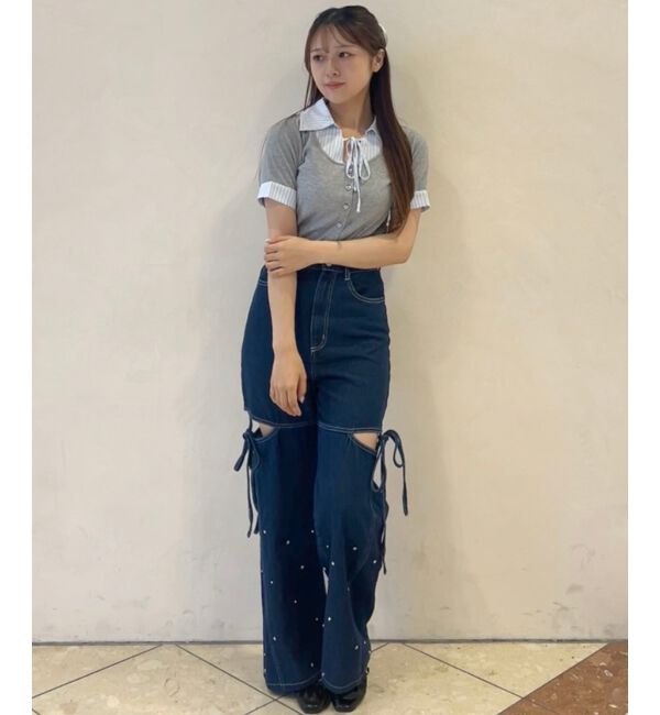  「シャツドッキングカットトップス」|Tシャツ・カットソー|