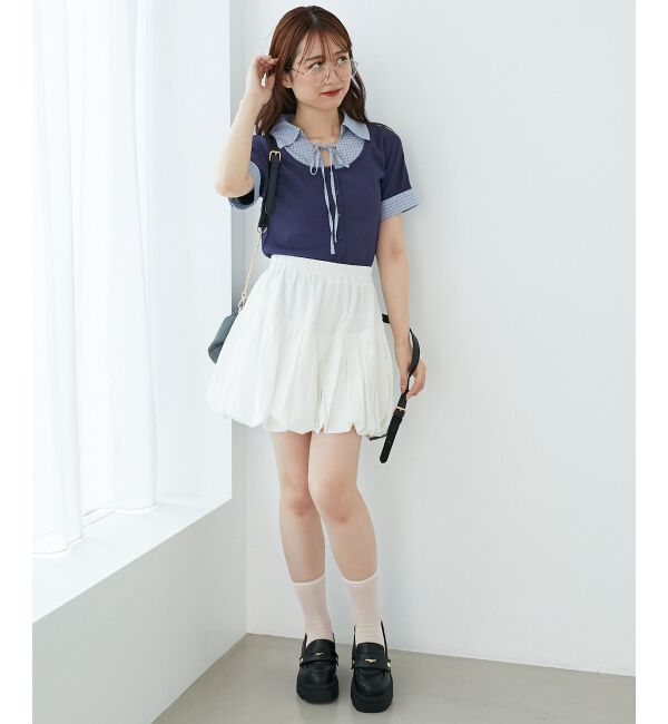  「シャツドッキングカットトップス」|Tシャツ・カットソー|