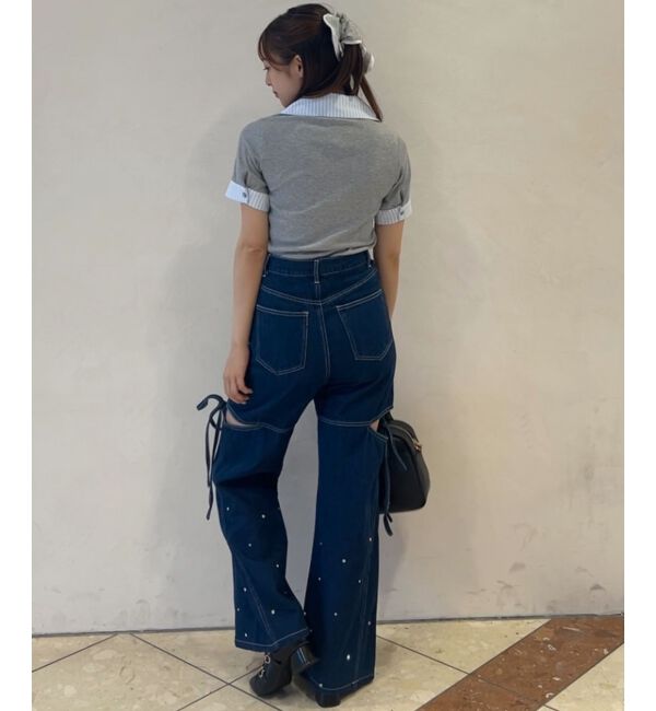  「シャツドッキングカットトップス」|Tシャツ・カットソー|