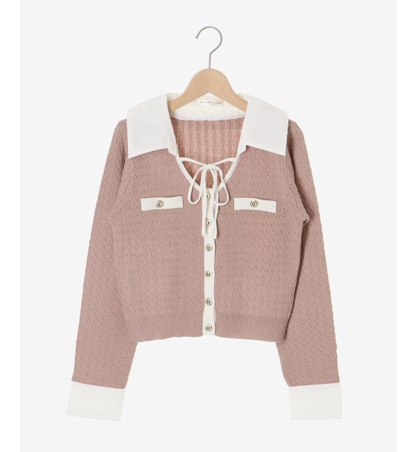  「デコルテオープンバイカラー襟ニット」|ニット・セーター|