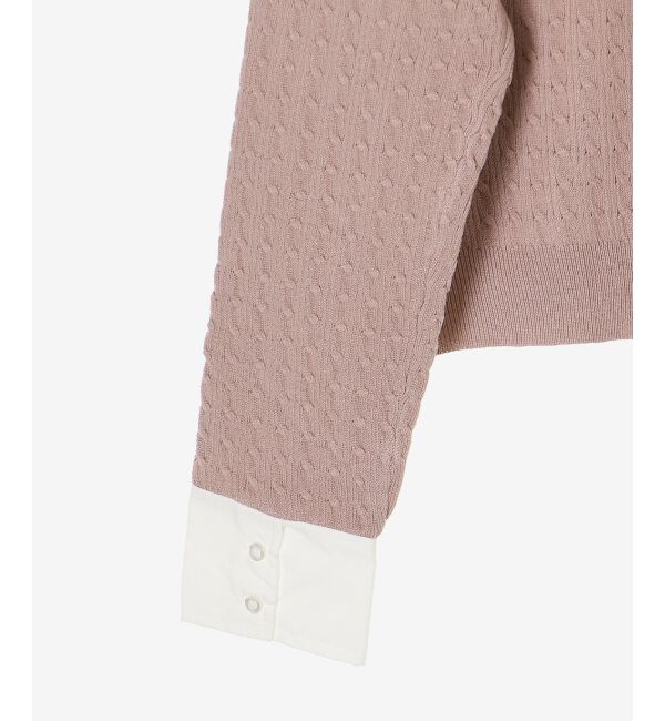  「デコルテオープンバイカラー襟ニット」|ニット・セーター|