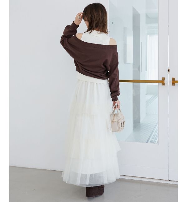  「襟付ノースリニットセットオフショルニット」|ニット・セーター|