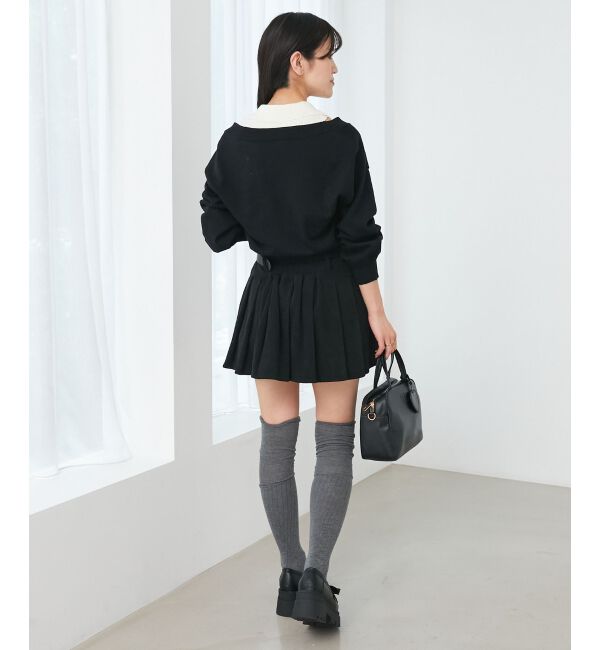  「襟付ノースリニットセットオフショルニット」|ニット・セーター|