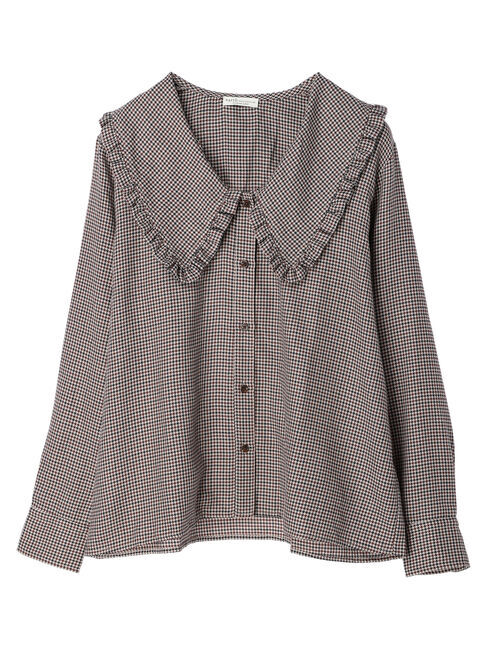 earth music&ecology「BIG衿フリルブラウス」|シャツ・ブラウス|